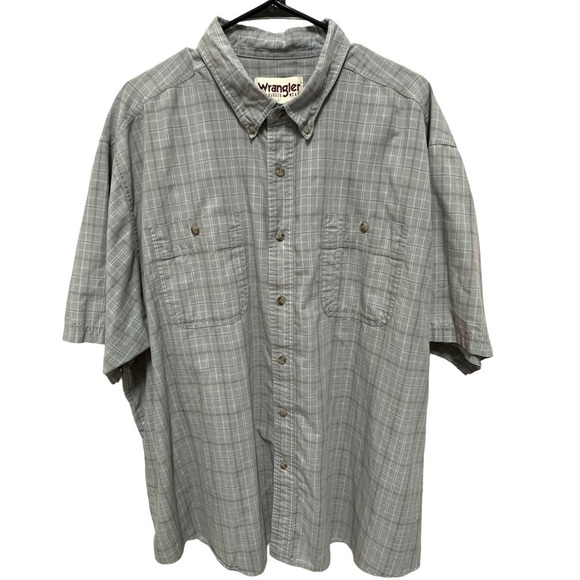 WRANGLER Men’s Rugged Wear Button Up Short Sleeve Shirt, Size 3X - Picture 1 of 12